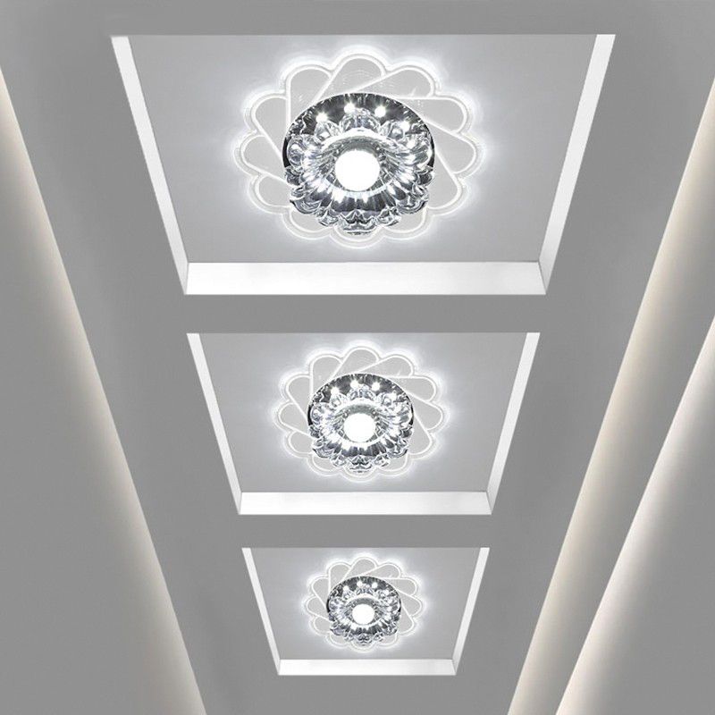 Clear Floral Flush Light Moderne Stil Crystal LED Bündig Deckenleuchte Leuchte für Hallway