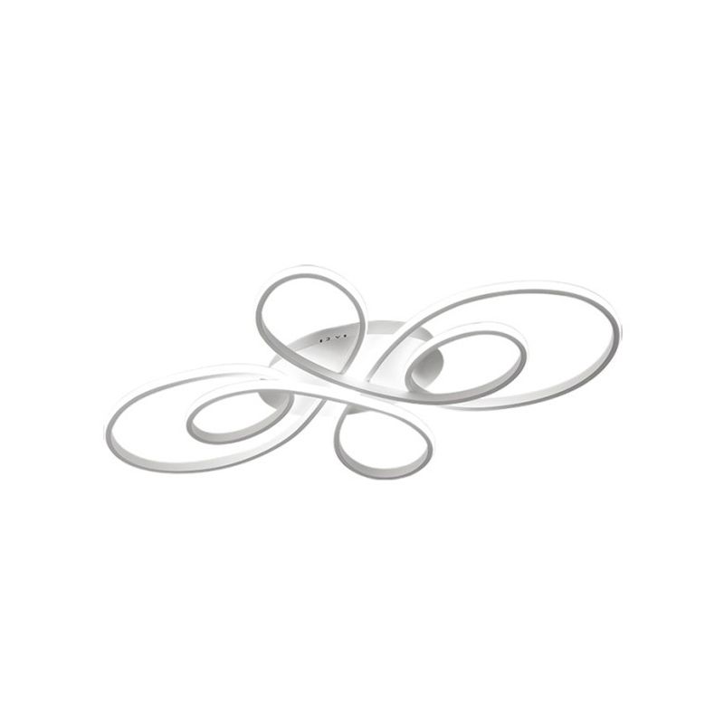 Modernistische 23,5"/31,5"/39" breite LED-Deckenleuchte in Blumenform aus Acryl für die Unterputzmontage in Weiß/Kaffee mit weißem/warmem Licht