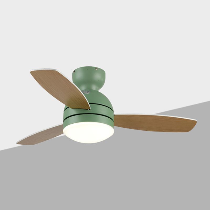 Metal Ceiling Fan Lighting Modern Style 1 Light Ceiling Fan Lamp for Bedroom