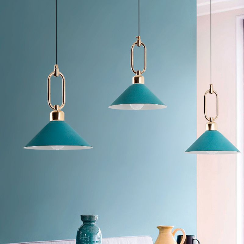 Macarons moderni ombrello ombrello a sospensione Light Metal Cipante Lighting con anello metallico