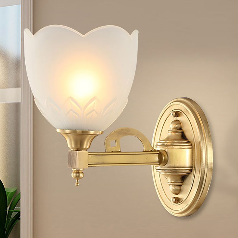Corredor Bell Shade Corredor Luz de montaje de estilo tradicional Vidrio esmerilado 1/2 Light Finish Splocket Mall