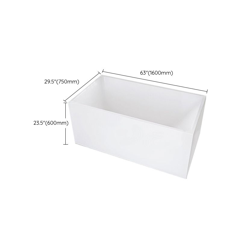 Modern Acrylic White Bathtub Rectangle Back to Wall with Drain Bath Tub