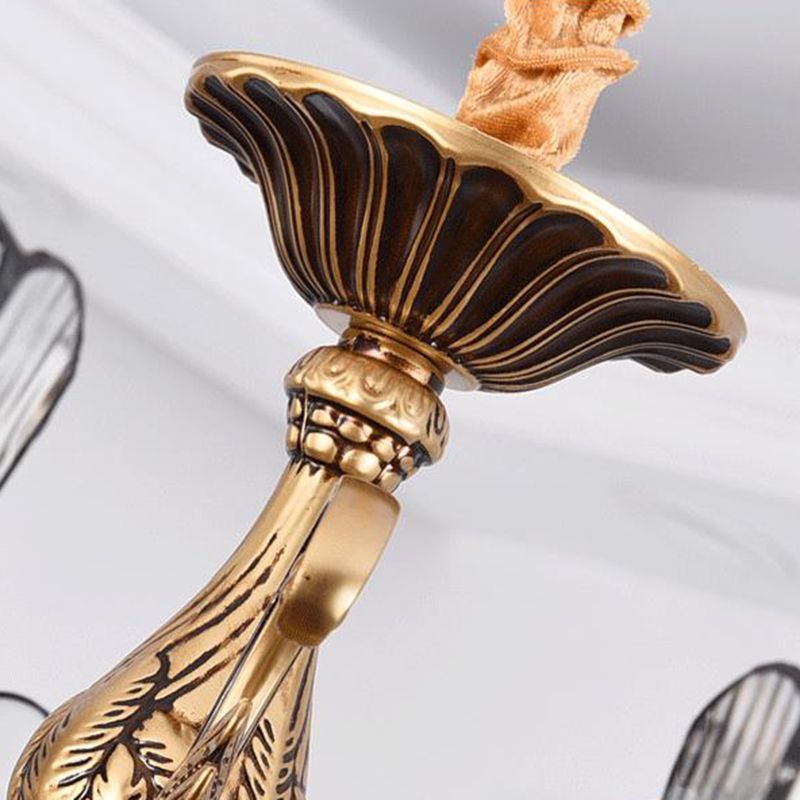 Lampada a cupola a cupola oro lampada lampada tiffany 12 luci kit lampada a sospensione in vetro smerigliato