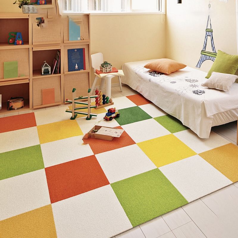 Indoor Carpet Tiles Square Color Block Level Loop Bedroom Carpet Tiles