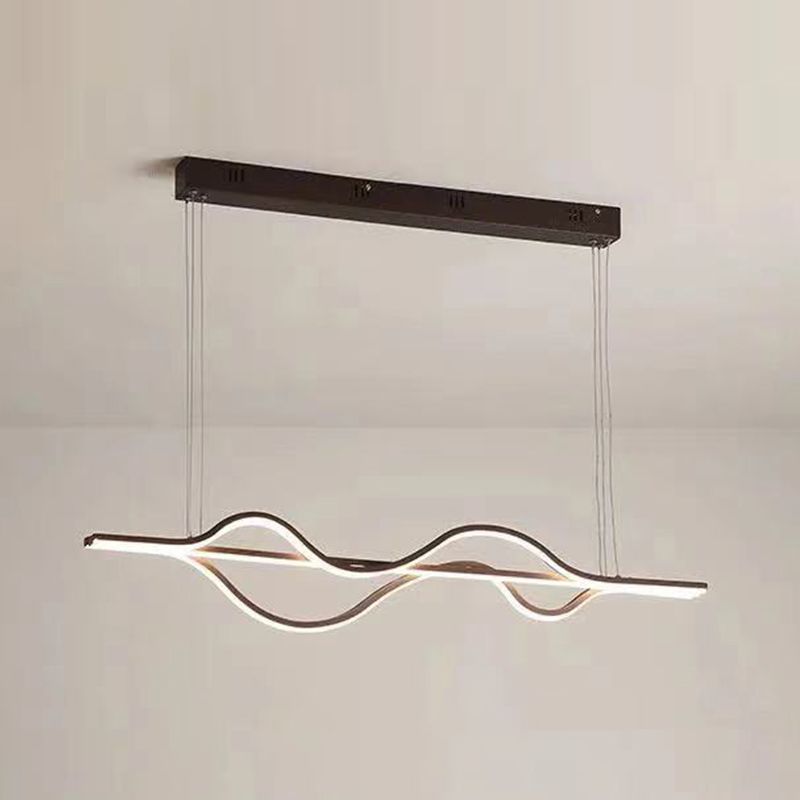 Minimalist Hanging Island Light Metal Dining Room LED Island Pendant Light