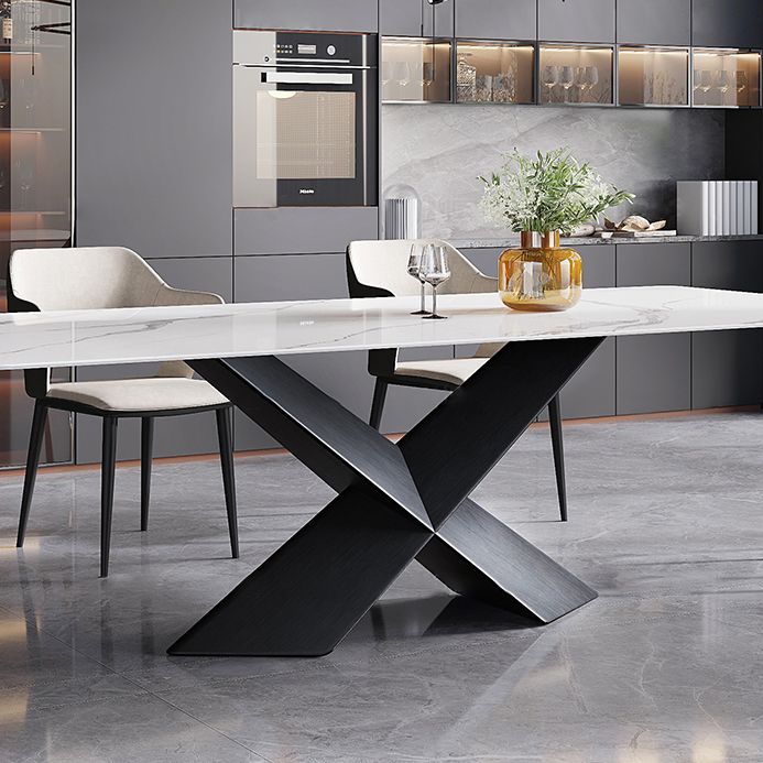 Contemporary Style Sintered Stone Dining Rectangle Table Set 1/4/5/7 Pieces Dining Set