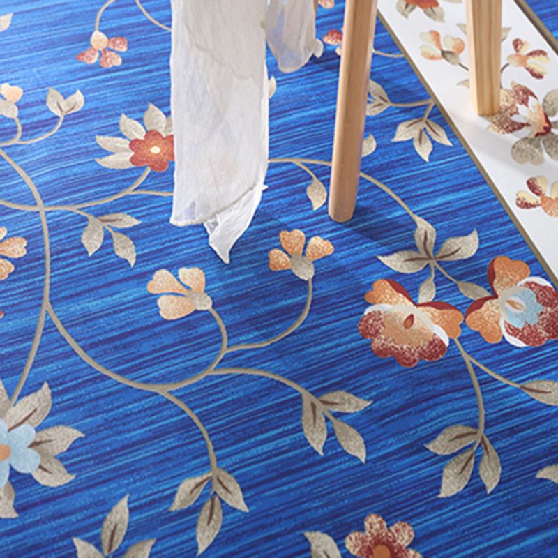 Natural Floral Printed Rug Victorian Polyester Carpet Non-Slip Backing Carpet for Living Room