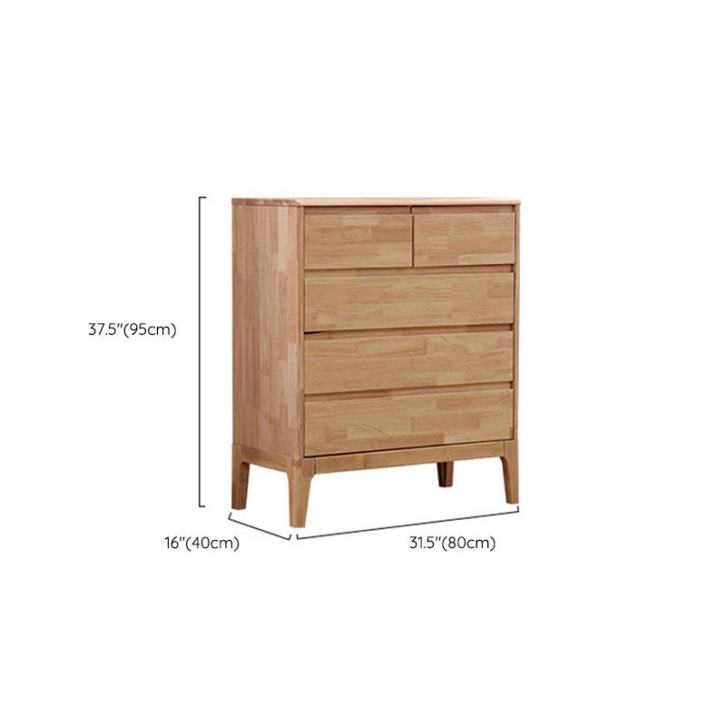Bedroom Rubber Wood Storage Chest Contemporary Chest with Drawers