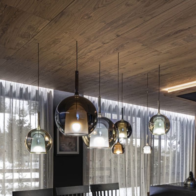 Pendante de style moderne 1 lumière minimalisme Verre Lumière suspendue pour la salle à manger