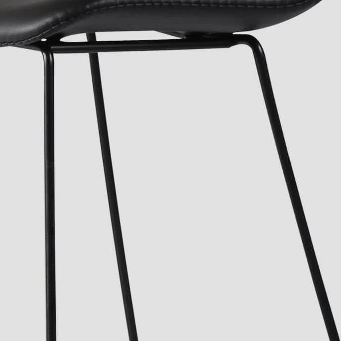 Nordic Low Back Counter Bar Stool Plastic Bar Stool with Metal Legs for Home