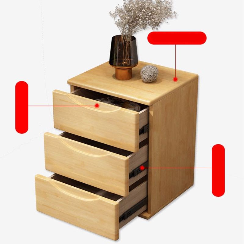 3 Drawers Contemporary Accent Table Nightstand Antique Finish Nightstand