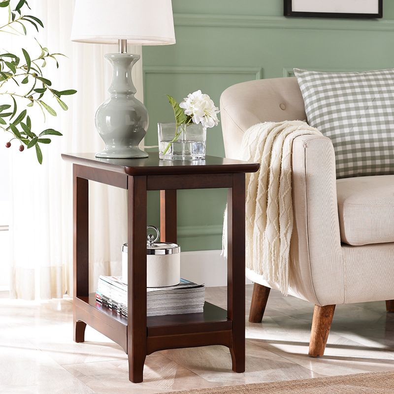 Rectangular Coffee Table with 4 Legs in Wood/black/walnut Rubber Cocktail Table