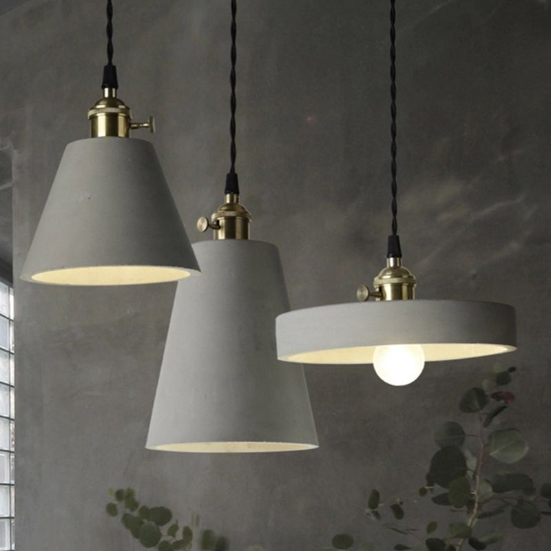 Luci a soffitto a sospensione cemento con tonalità moderna 1 ciondolo luce