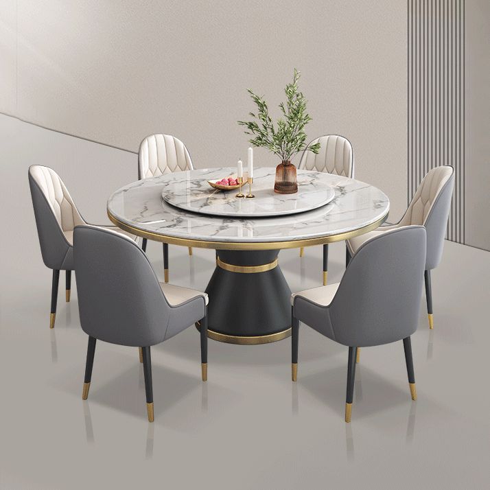 Glam Marble Furniture 5/7/9/11 Standard Height Dining Room Furniture Set for Home