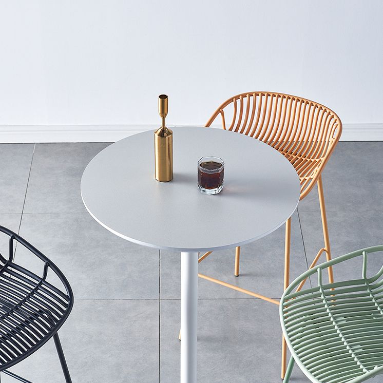 Industrial Backrest Armless Counter Stool Metal Cafe Bar Stool with 4 Legs