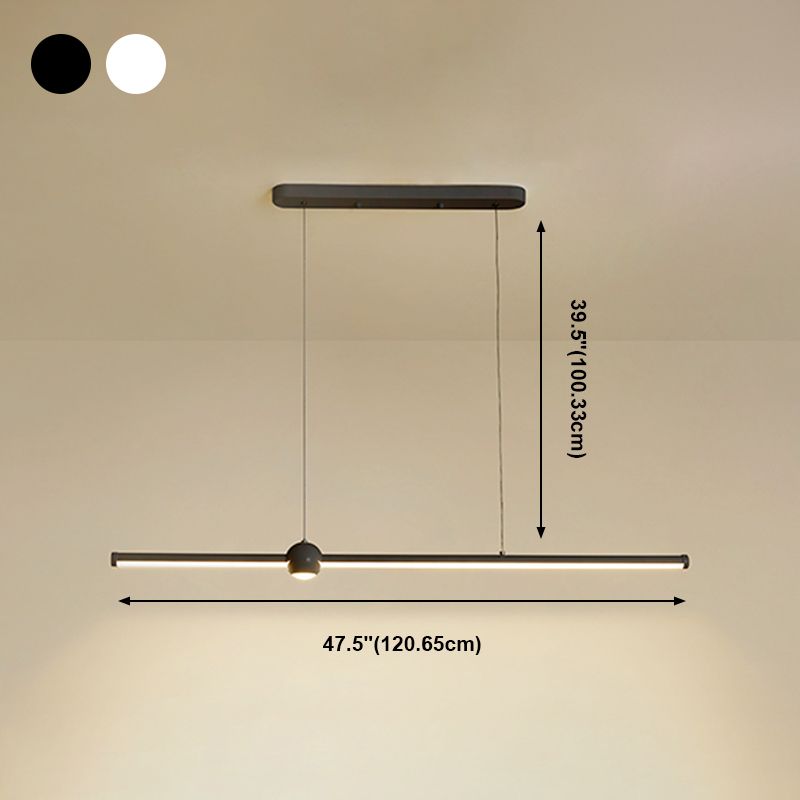 Pendants contemporains lustre de l'île en métal linéaire pour la cuisine