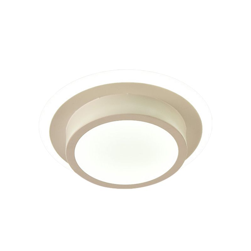 Mini lámpara de techo empotrada redonda/cuadrada, LED de metal contemporáneo, montaje empotrado en blanco/negro, luz blanca/cálida
