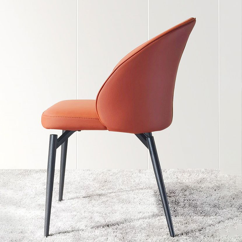 Contemporary Chair Dining Armless Side Chairs with Metal Legs for Kitchen