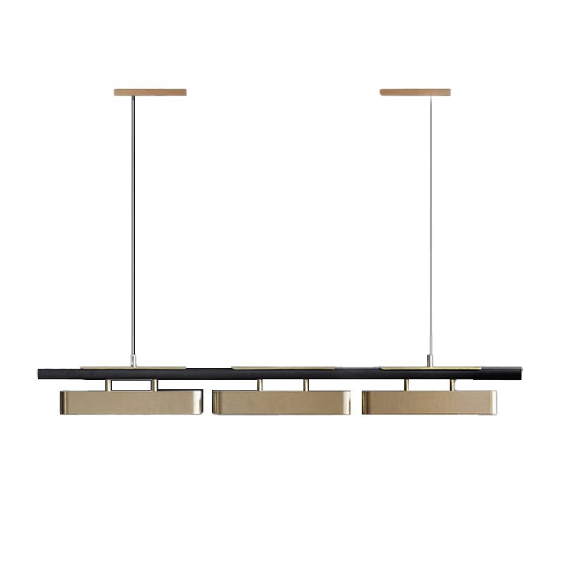 Modern 2/3/4-Light Black Ceiling Light Metal Kitchen Island Lighting for Dining Room