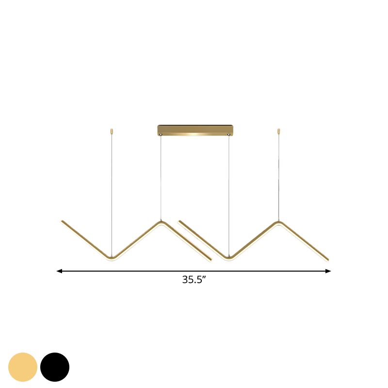 Dünnlinie Metall Multi-Pendant Modernist Schwarz/Gold-LED-Deckenhängung Licht in warmem/weißem Licht