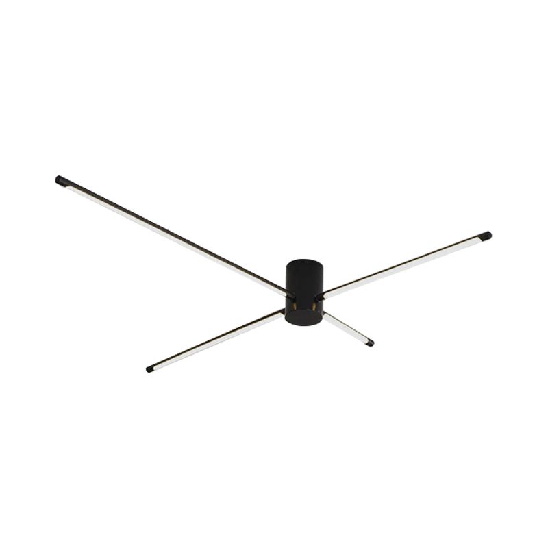 Eenvoudig Sputnik acryl semi-gemonteerd licht 35,5"/39" W zwart LED-plafondgemonteerd lichtarmatuur