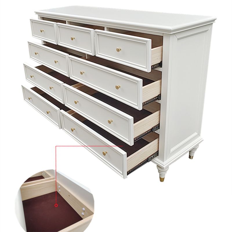 Solid Wood Storage Chest Dresser Traditional Dresser with Drawers