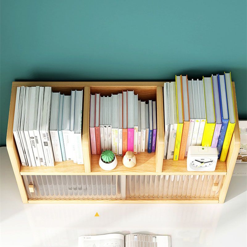 Closed Back Bookshelf Contemporary Solid Wood Bookcase with Doors