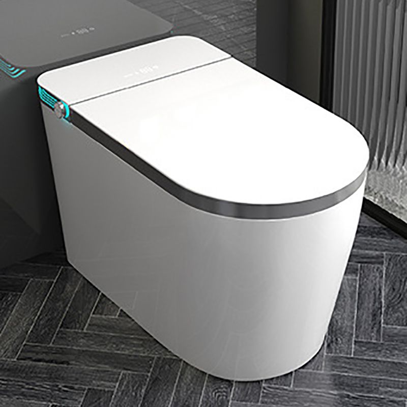 Contemporary Siphon Jet Toilet Bowl Polished Finish All-In-One Toilet