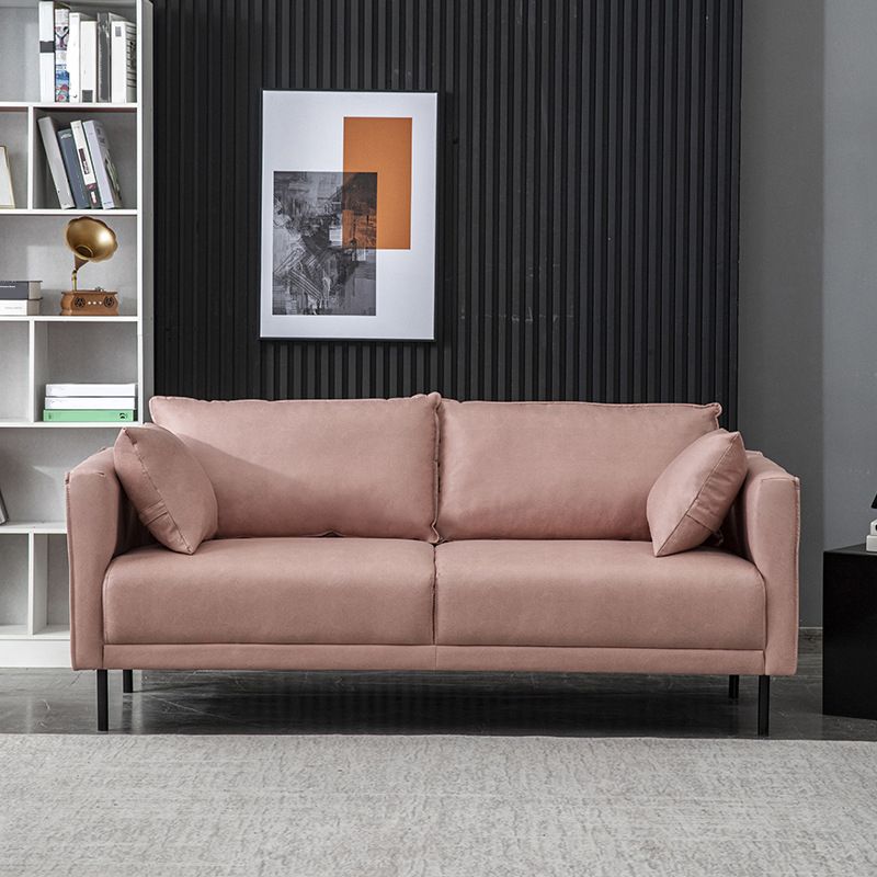 Modern Style Square Armrest Sponge Seat Multicolor Choice Imitation Leather Sofa