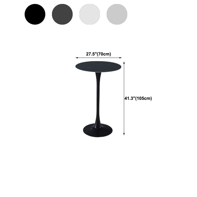 Modern Round Pub Table Fixed Pedestal Bar Height Cocktail Table