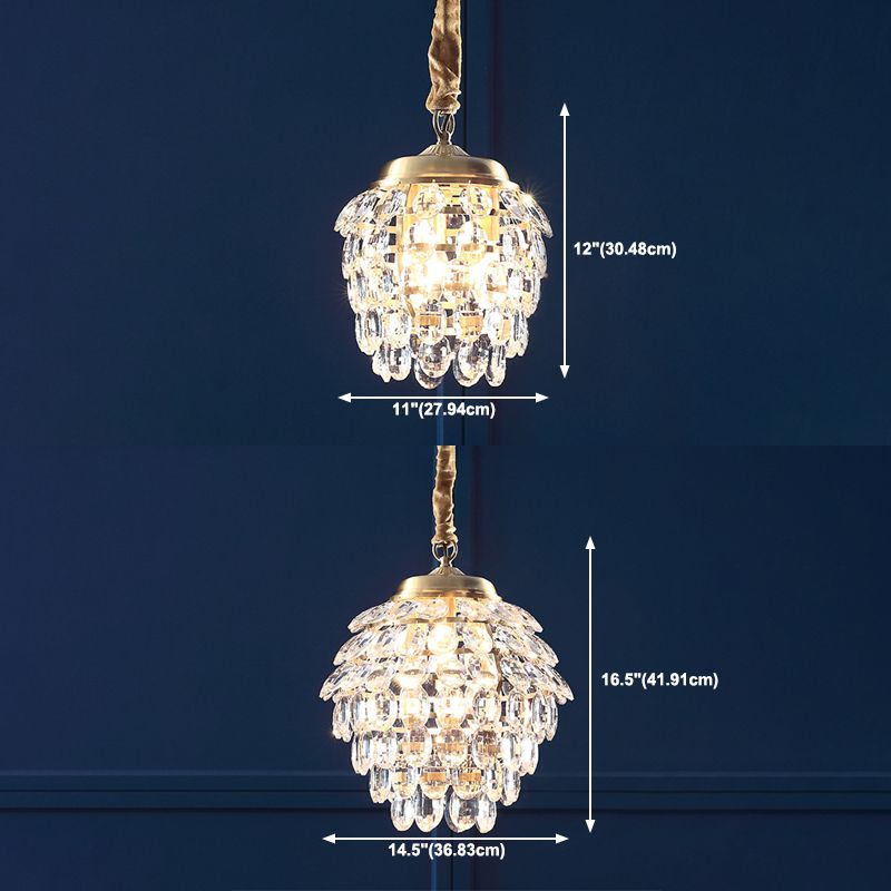 Modern Chandelier Light Fixtures Crystal Multi Head Hanging Chandelier for Bedroom