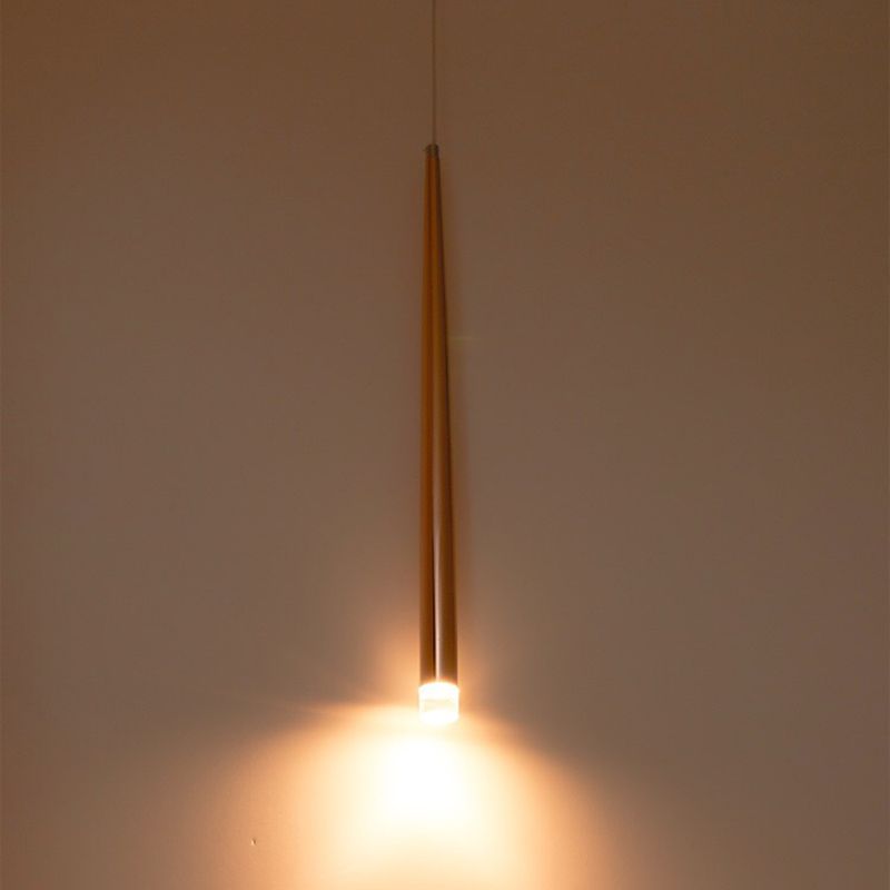 Gold Conical Hanging Light Fixture Simple 1-Light Metal Pendant Lighting for Bar