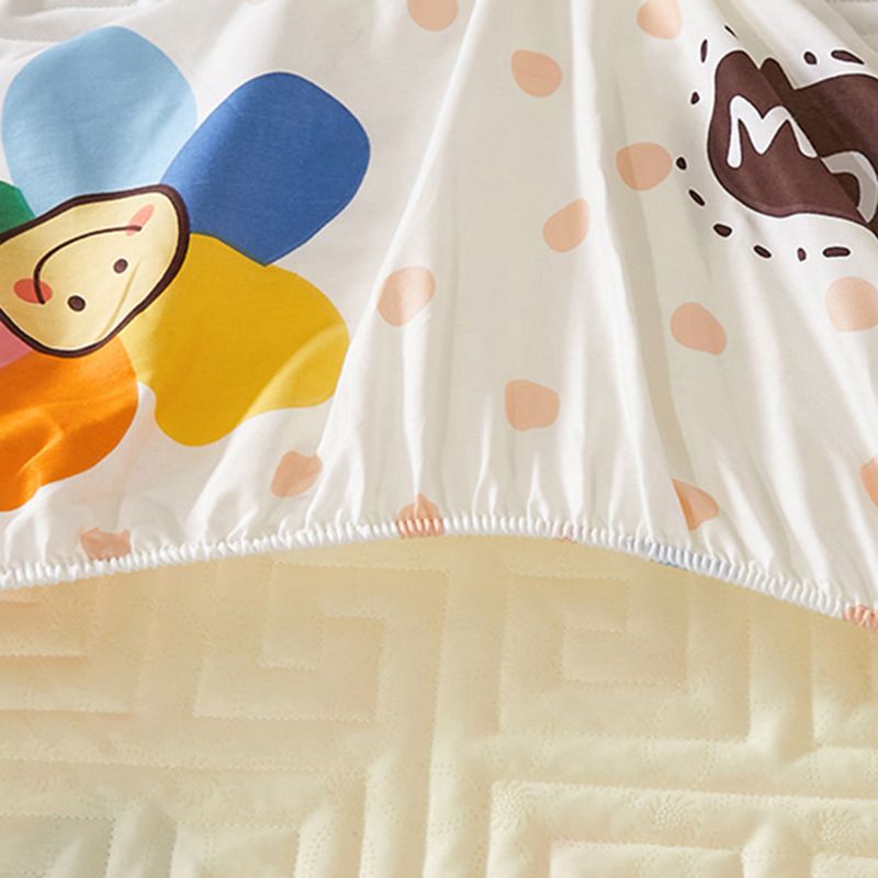 Fitted Sheet Cotton Floral Printed Breathable Ultra Soft Wrinkle Resistant Bed Sheet Set