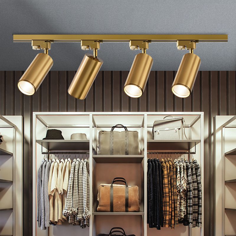 Plafonnier LED sur Rail de forme cylindrique, montage encastré en aluminium, Style Simple et moderne, pour magasin de vêtements