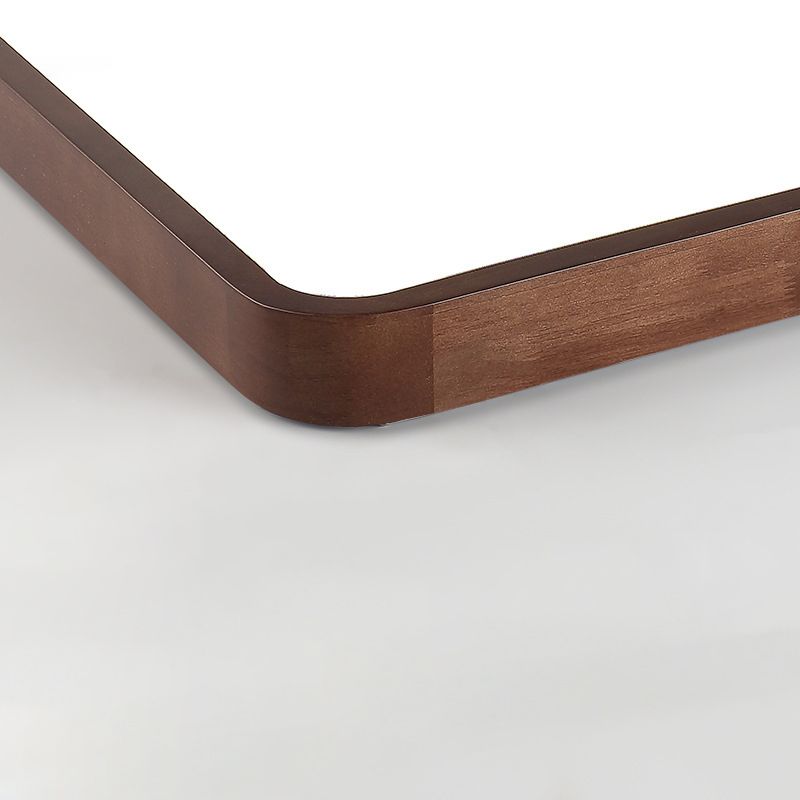 Wooden Rectangular Flush Mount Ceiling Light with White Acrylic Shade for Office Meeting Room