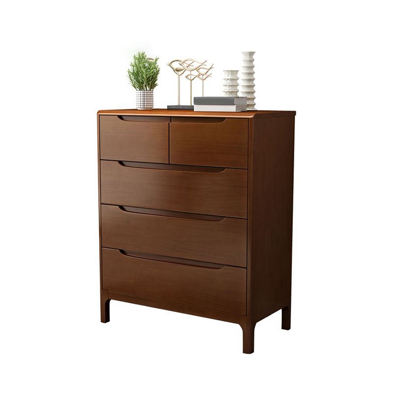 Rubber Wood Contemporary Chest Home Storage Chest with Drawers