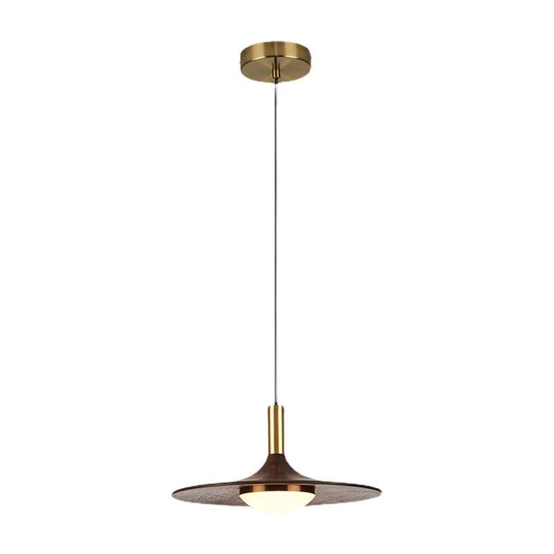 Braune Anhänger Beleuchtungsrichtung moderne Kegelform aus Walnussholz hängende Licht