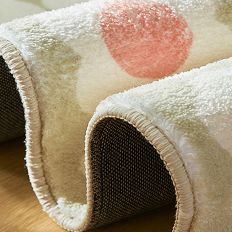 Black Nordic Rug Polyester Circle Indoor Rug Non-Slip Backing Rug for Living Room