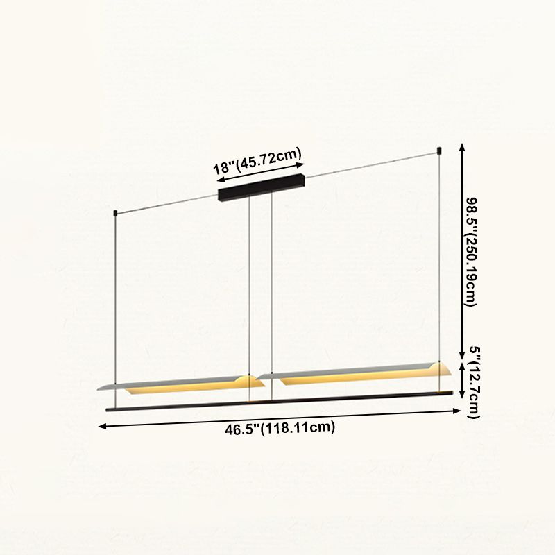 Restruction de lampes suspendues de l'île moderne Restaurant des luminaires suspendus avec de l'ombre en métal