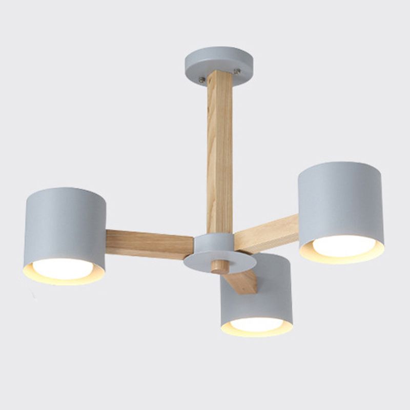 Multi -licht cilindrische tak hangende lichten moderne macaron -stijl metaalhangende verlichting