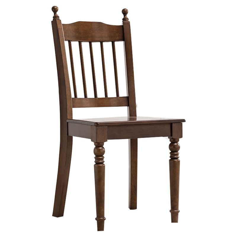 Silla de comedor tradicional de madera de caucho, silla lateral con respaldo de listones, silla de comedor individual