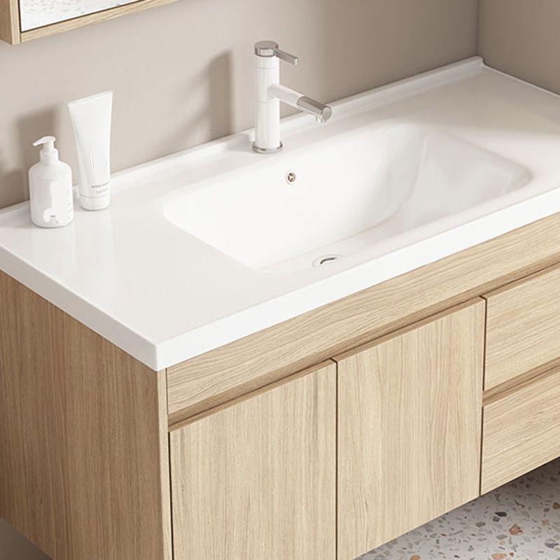 Contemporary Wood Sink Cabinet Mirror Cabinet Wall-Mounted Vanity Cabinet