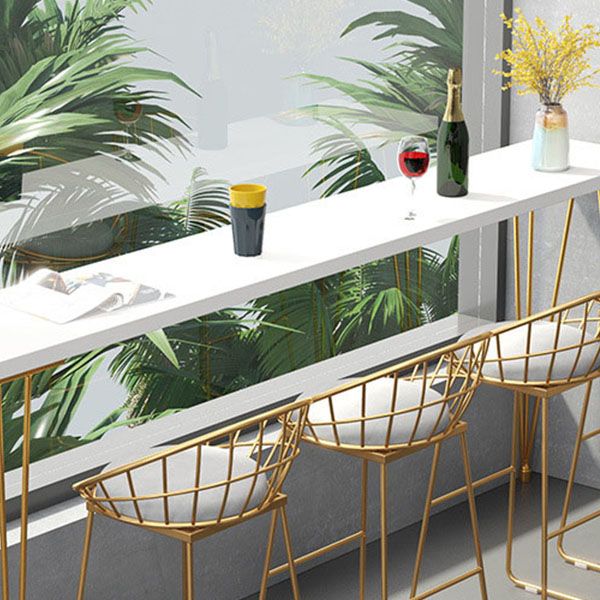 Solid Wood Bar Table Set Glam Rectangle 1/5/9 Pieces Counter Table