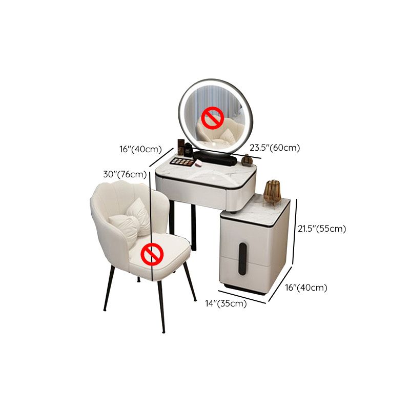 Lighted Mirror Make-up Vanity Luxurious Dressing Table Stool Set
