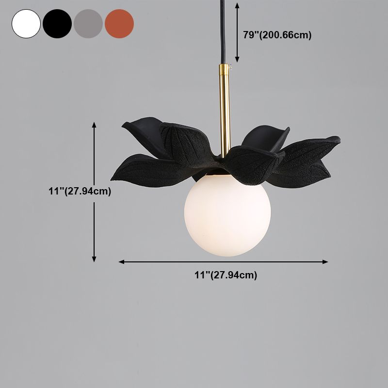 Modern Style Ball Down Lighting Glass 1 Light Hanging Lamp Kit