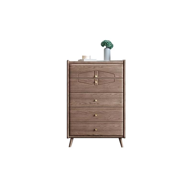 Mid Century Modern Brown Accent Chest 25.4" W Wood Chest with Drawers