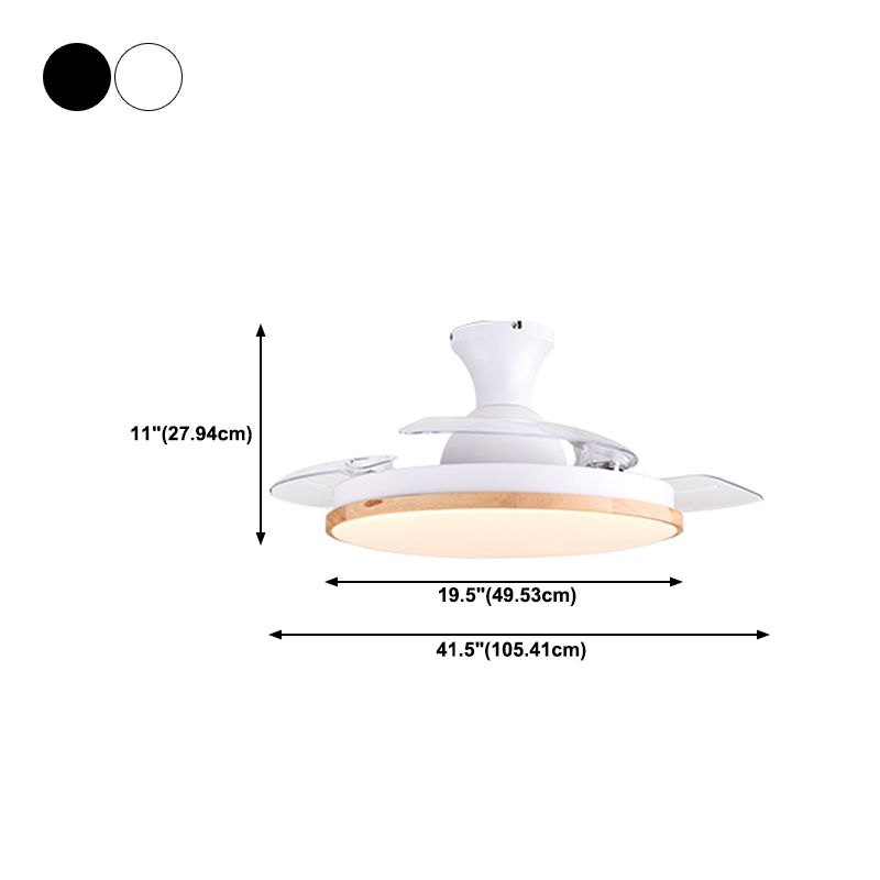 Metal Round Shape Ceiling Fans Light Modern Style 1-Light Ceiling Fan Light