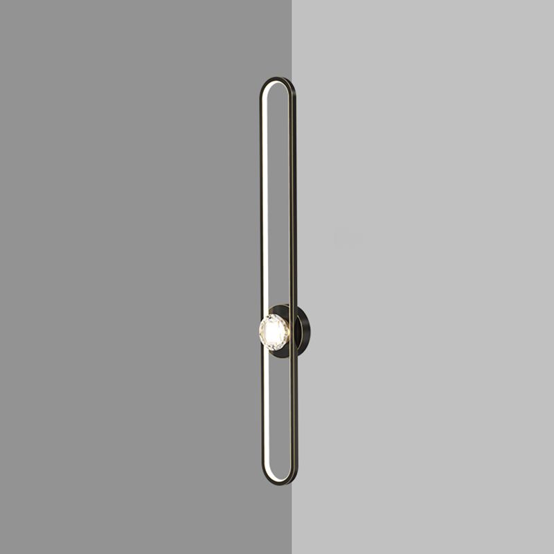 Modern LED Metal Wall Sconce Linear Shape Wall Light with Acrylic Shade for Bedroom