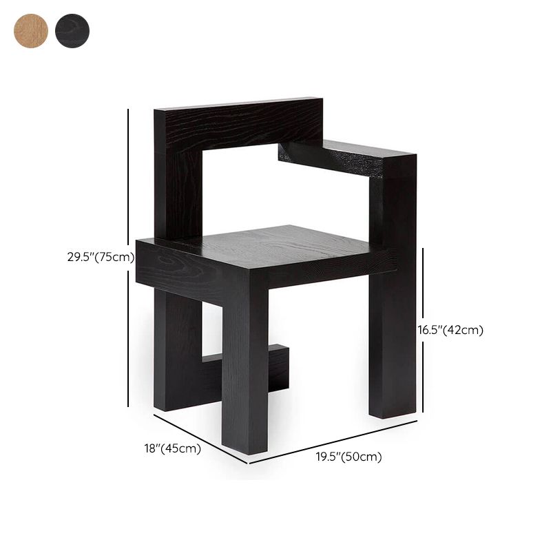 Modern Arm Chair Wood Open Back Dining Accent Chair for Home