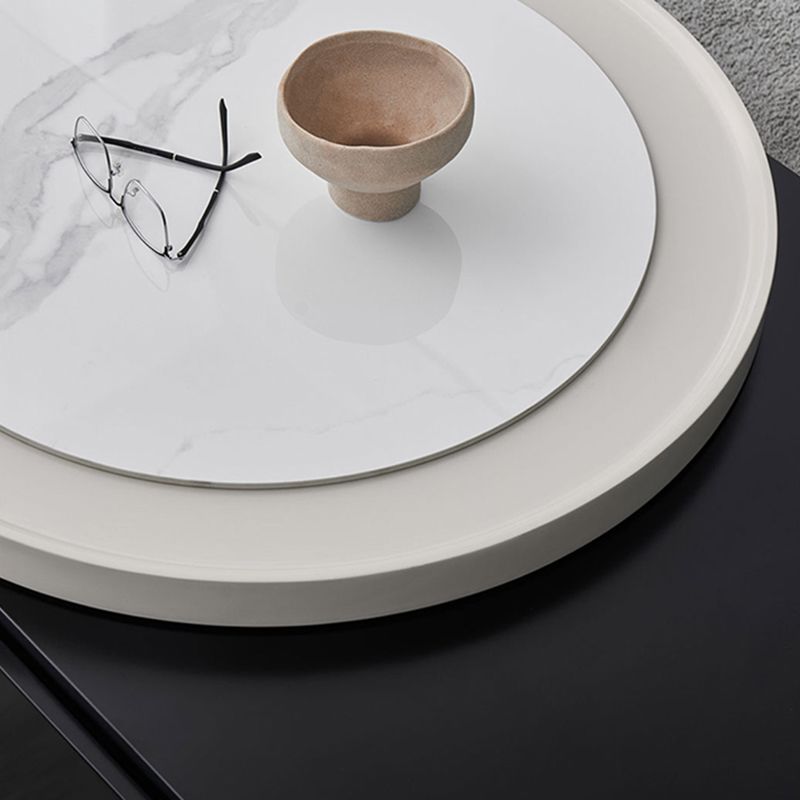 Wood Coffee Cocktail Table Abstract Coffee or End Table with 4 Storage Drawers